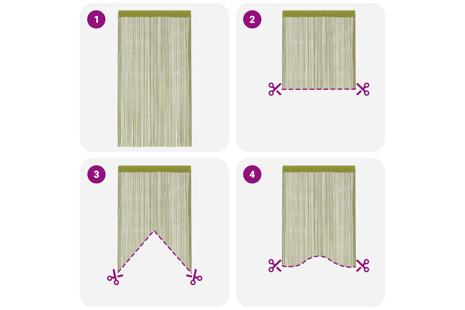 vidaXL 132413 String Curtains 2 Pcs 140x250cm Green-6
