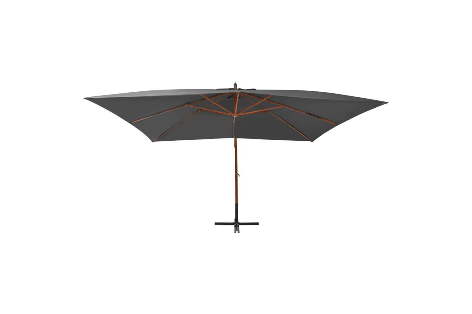 vidaXL 44491 Cantilever Umbrella With Wooden Pole 400x300cm Anthracite-2