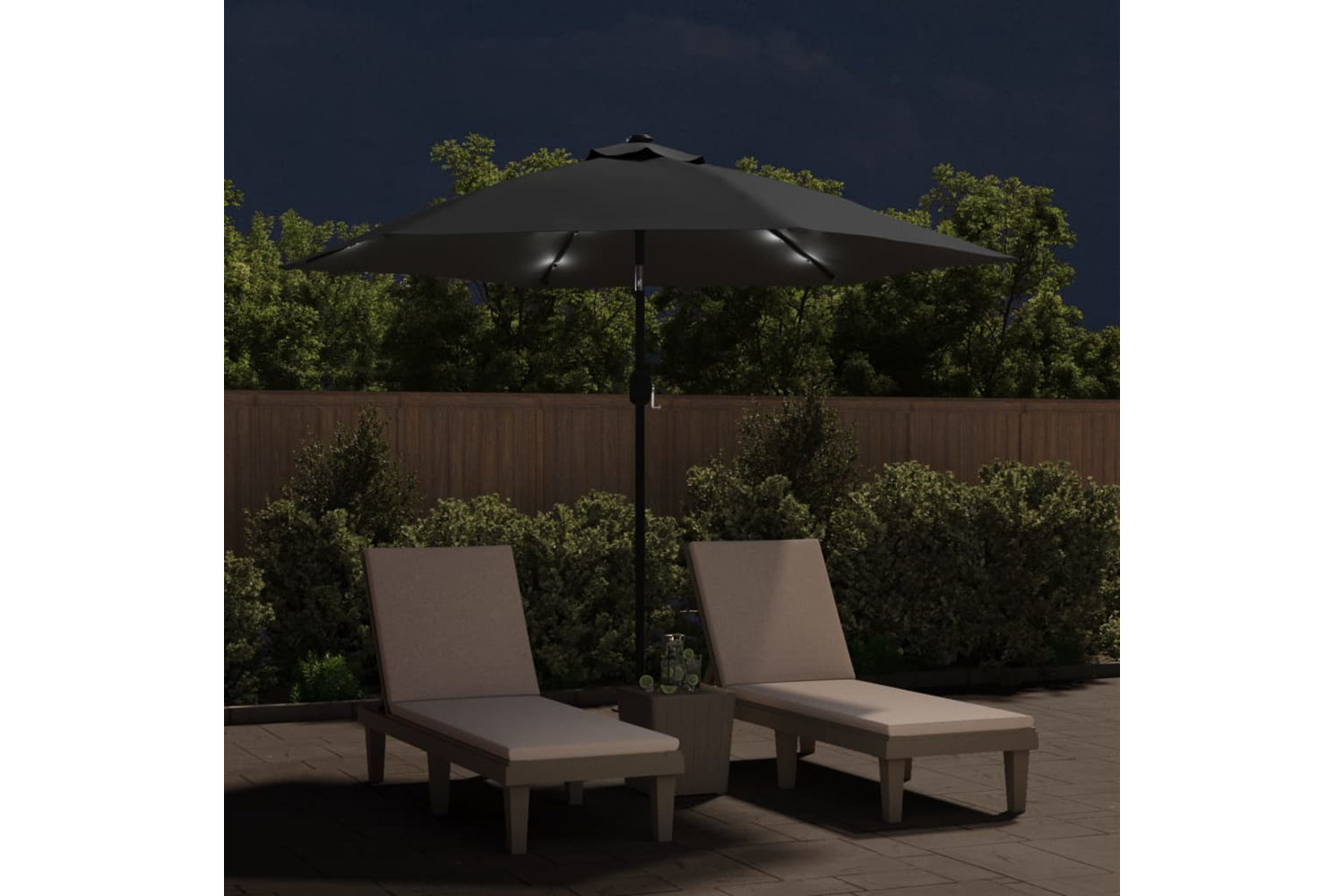 Vidaxl 44511 Outdoor Parasol With Led Lights And Steel Pole 300cm Anthracite-2
