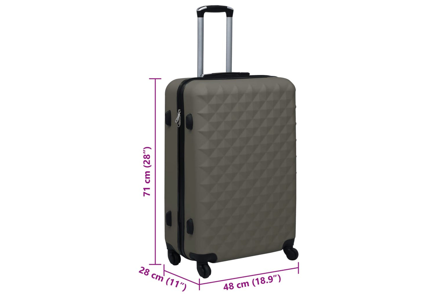 Vidaxl 92427 Hardcase Trolley Anthracite Abs-7