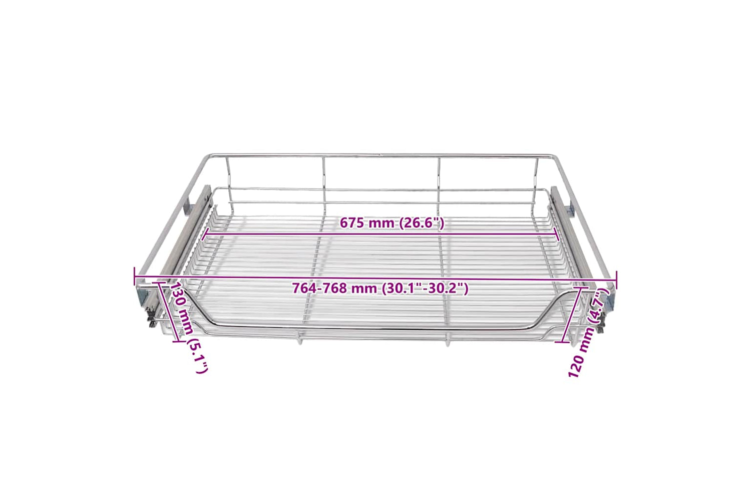 Vidaxl Pull-out Wire Baskets 2 Pcs Silver 800 Mm-7