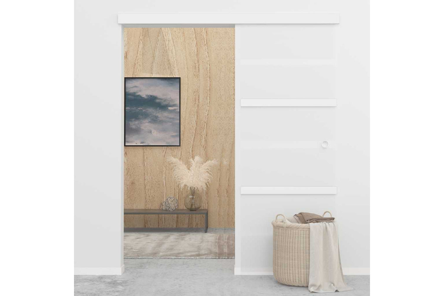 Vidaxl Sliding Door Esg Glass And Aluminium 76x212 Cm Silver-3