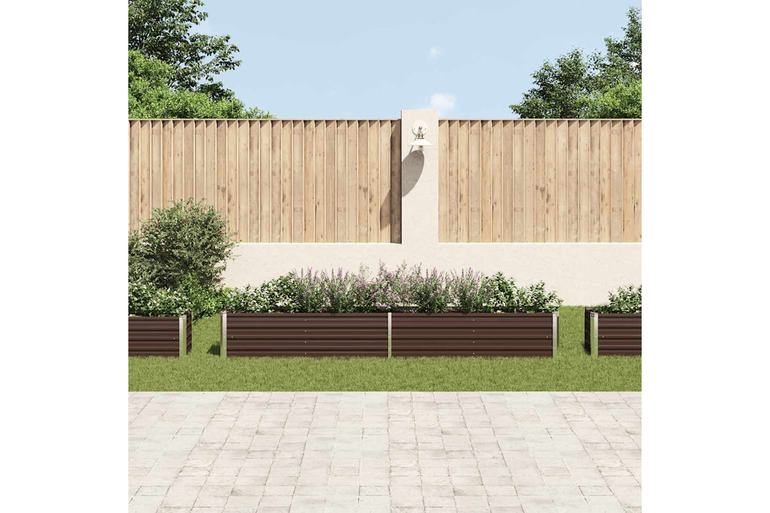 vidaXL 47054 Garden Raised Bed Galvanised Steel 320x40x45cm Brown-2