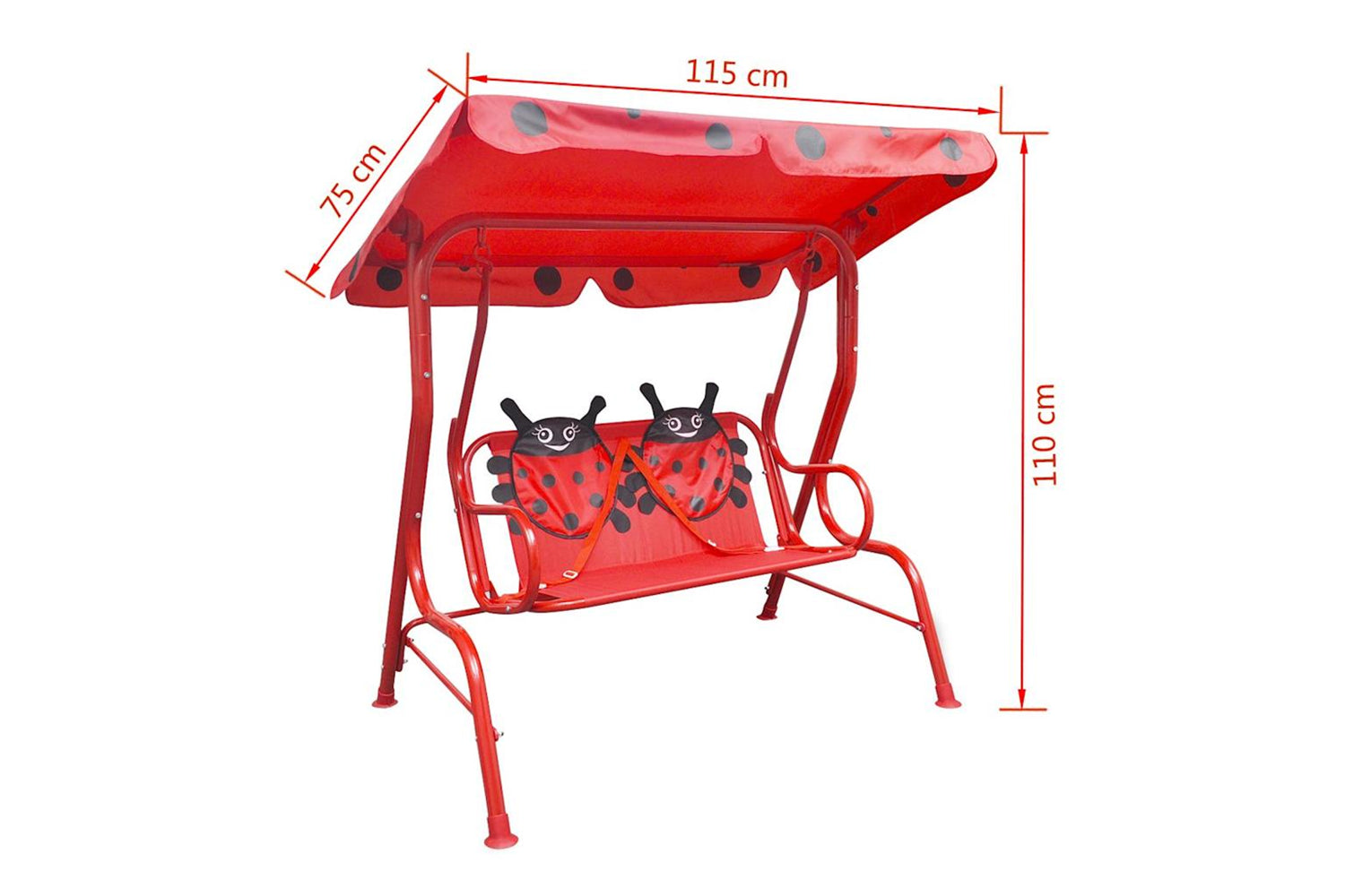 Vidaxl Kids Swing Seat Red-6
