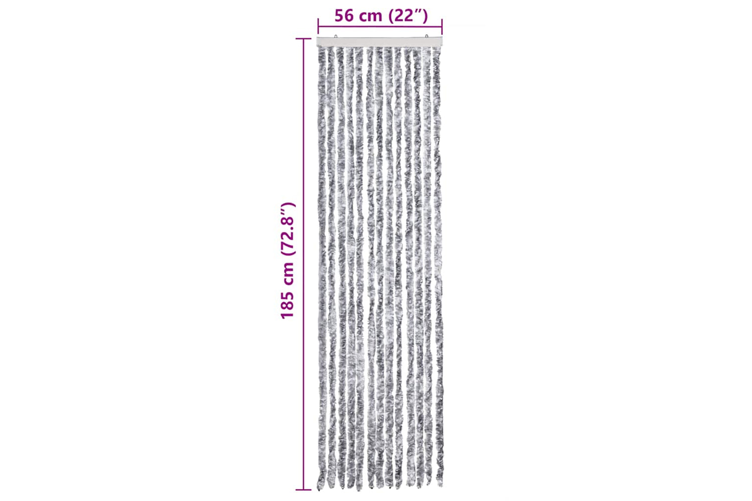 vidaXL Insect Curtain White And Grey 56x185cm Chenille-6