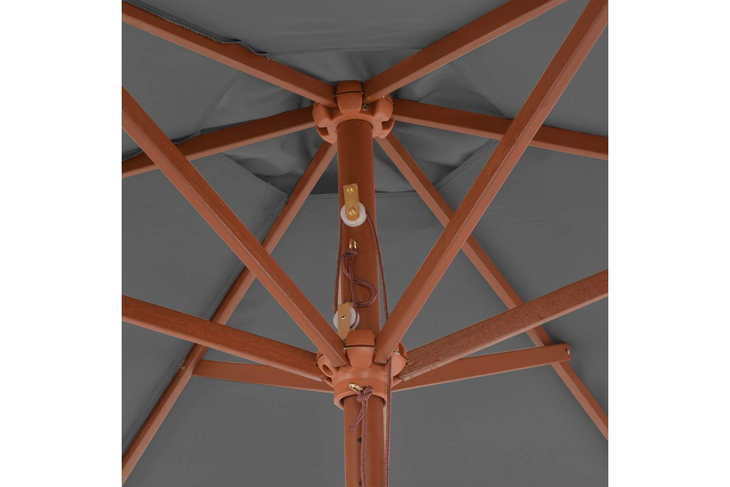 vidaXL 44515 Outdoor Parasol With Wooden Pole 270cm Anthracite-5