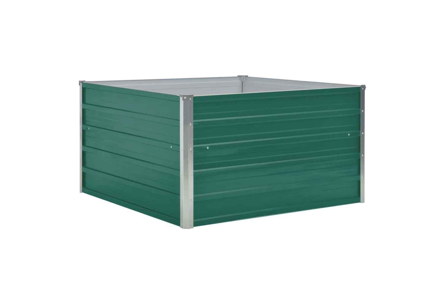 Vidaxl Raised Garden Bed 100x100x45 Cm Galvanised Steel Green-2