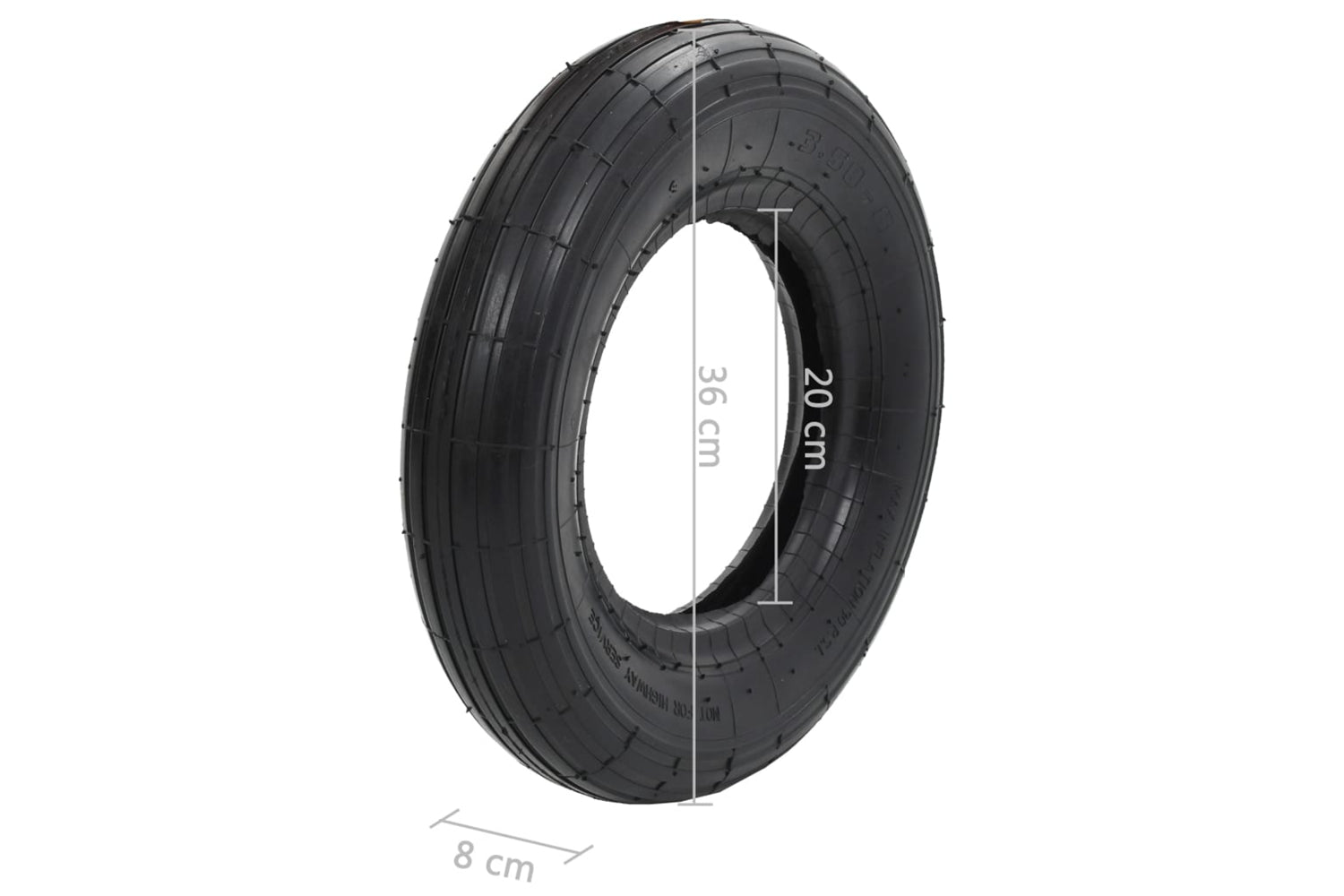 Vidaxl 145271 Wheelbarrow Tyre 3.50-8 4pr Rubber-5