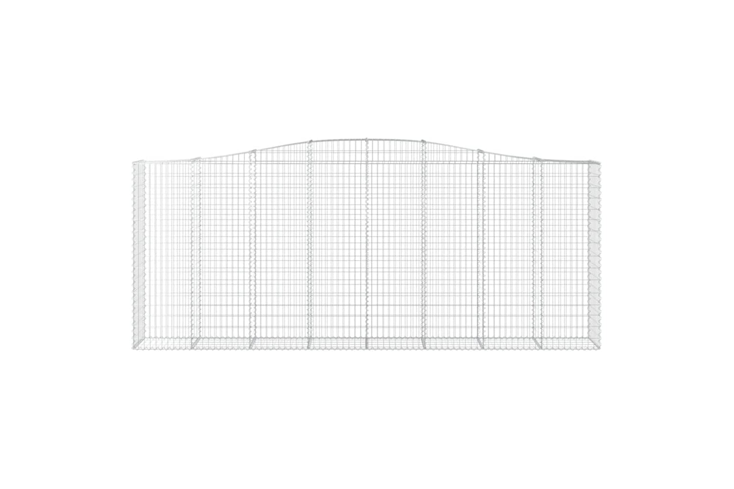 vidaXL 3145995 Arched Gabion Baskets 2 Pcs 400x50x160/180cm Galvanised Iron-3