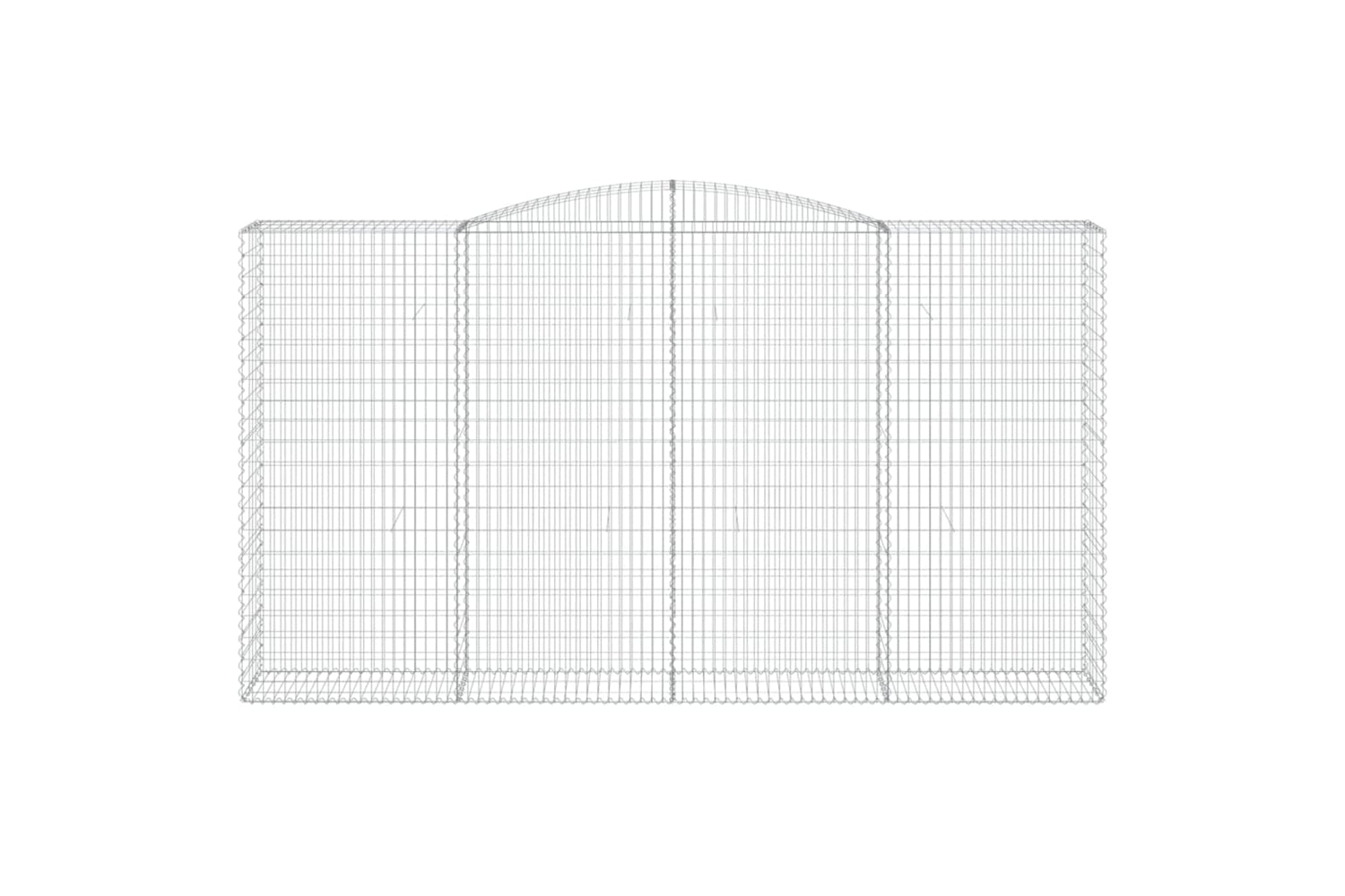 vidaXL 3147074 Arched Gabion Baskets 2 Pcs 400x50x220/240cm Galvanised Iron-3
