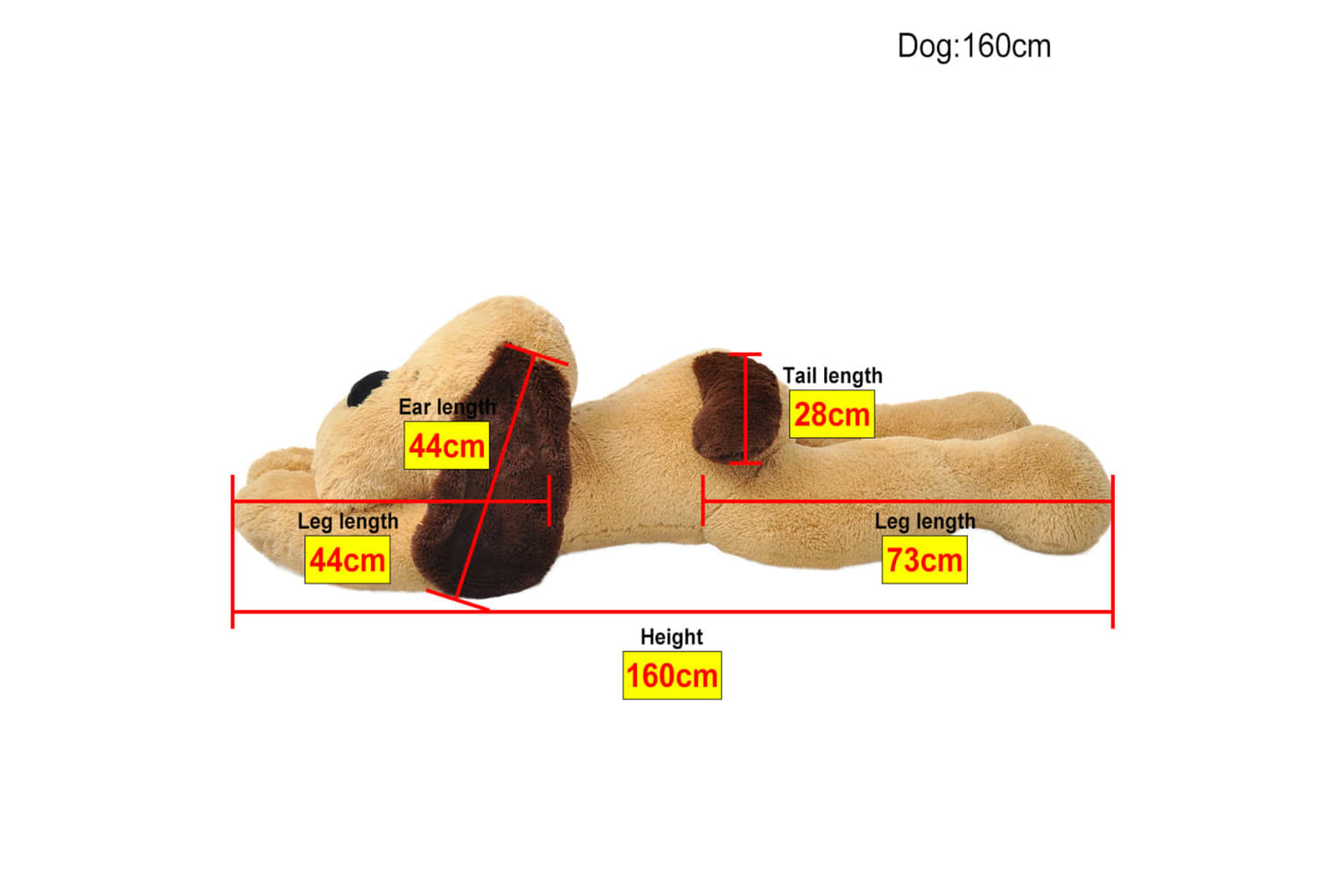 vidaXL 80144 Dog Cuddly Toy Plush Brown 160cm-4