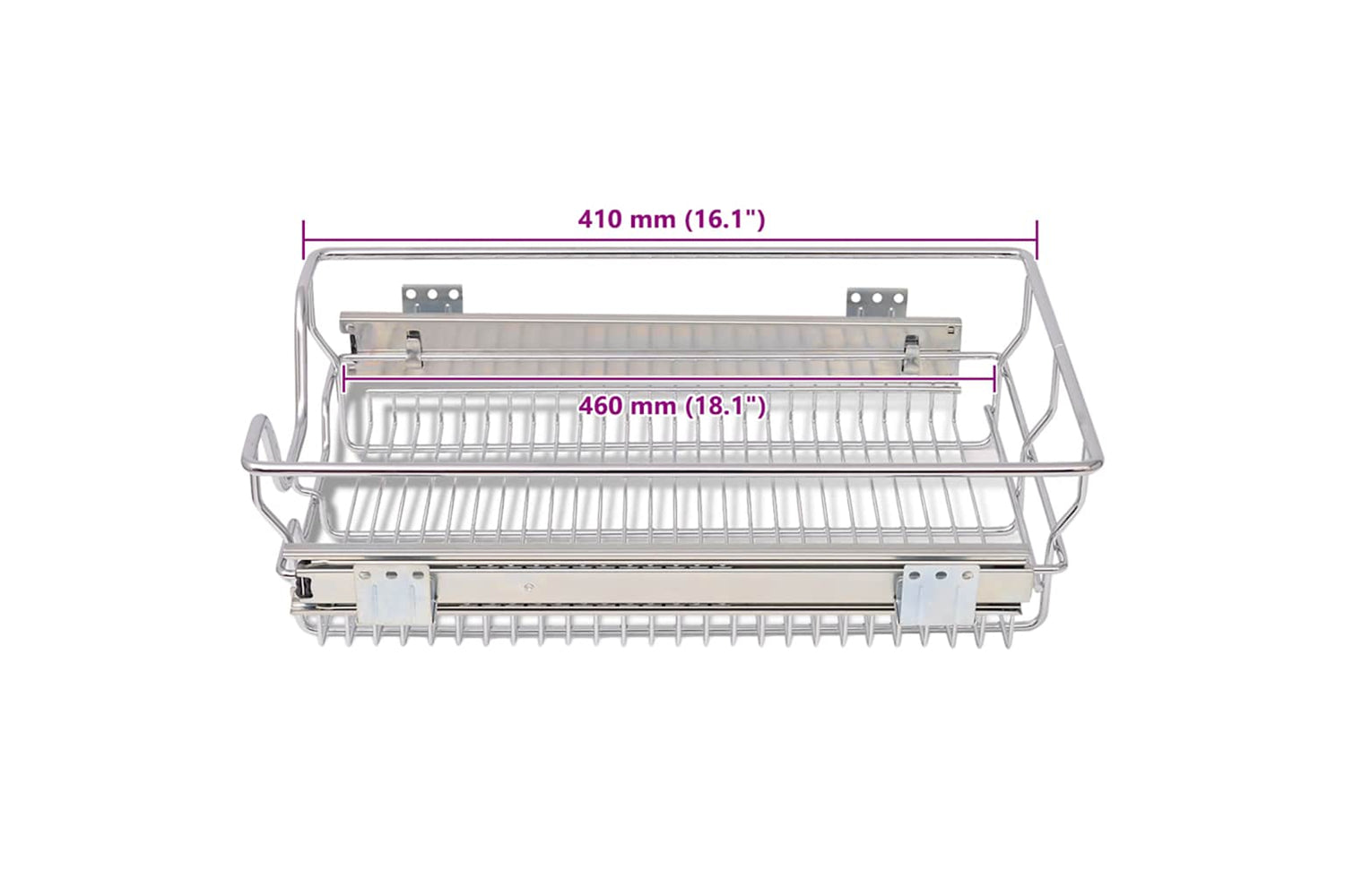 Vidaxl Pull-out Wire Baskets 2 Pcs Silver 400 Mm-8