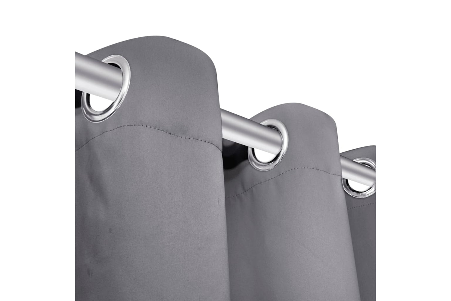 vidaXL 130375 2 Pcs Grey Blackout Curtains With Metal Rings 135 X 245cm-4