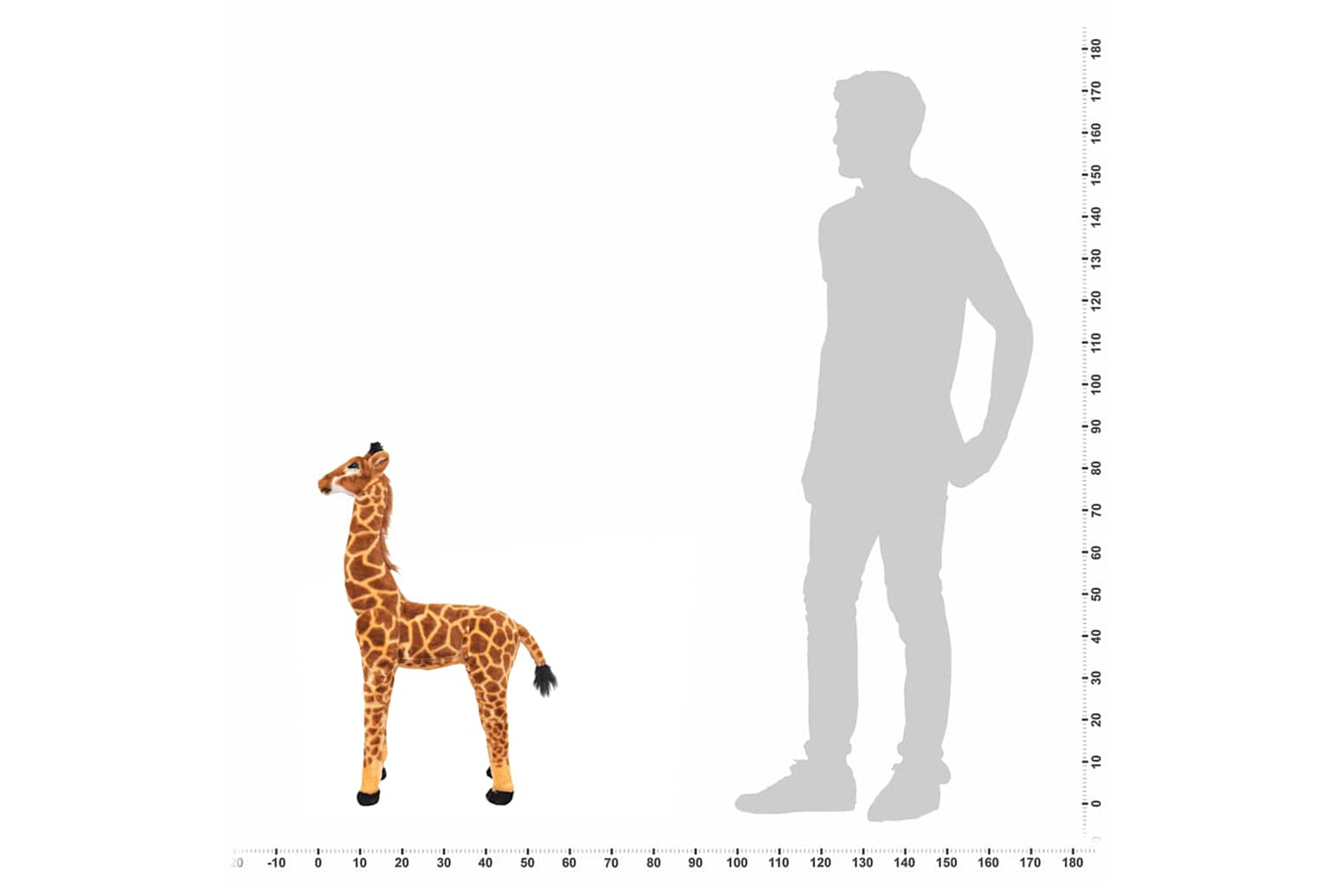 vidaXL 91336 Standing Plush Toy Giraffe Brown And Yellow Xxl-4