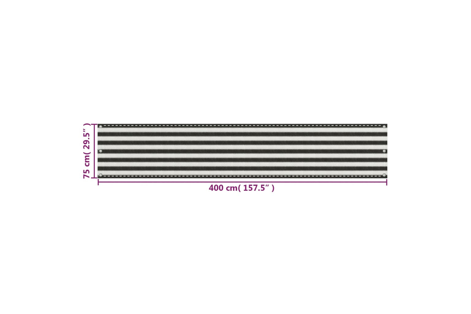 vidaXL 42316 Balcony Screen Hdpe 75x400cm Anthracite And White-5