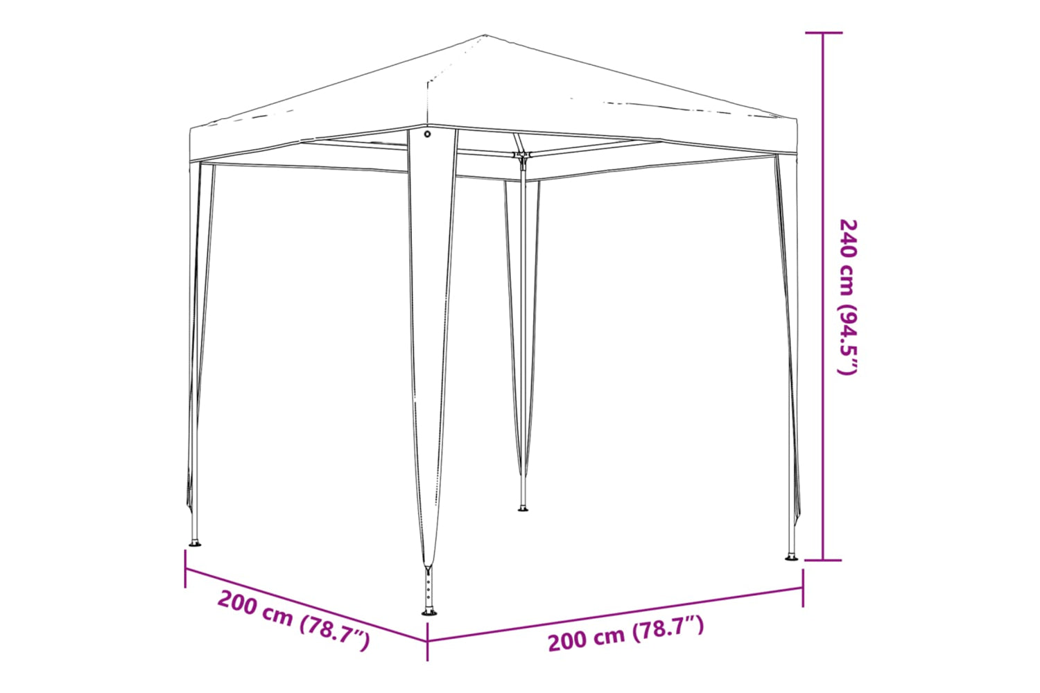 Vidaxl 48501 Party Tent 2x2 M Blue-7