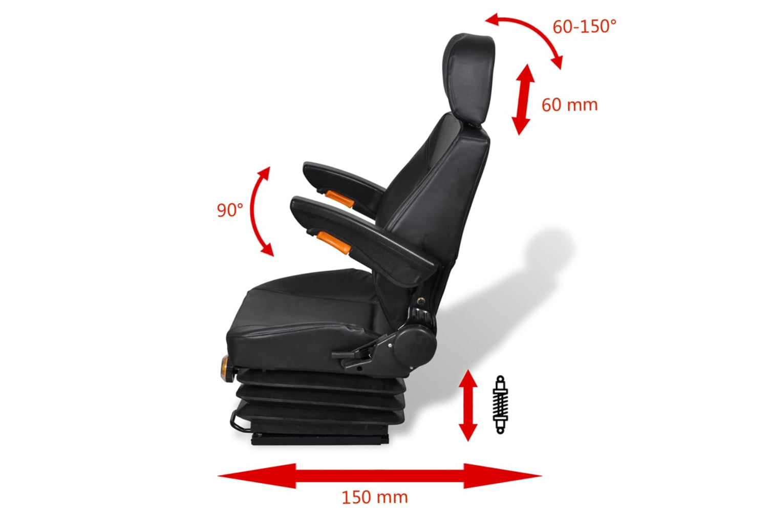 Vidaxl 210158 Tractor Seat With Suspension-4