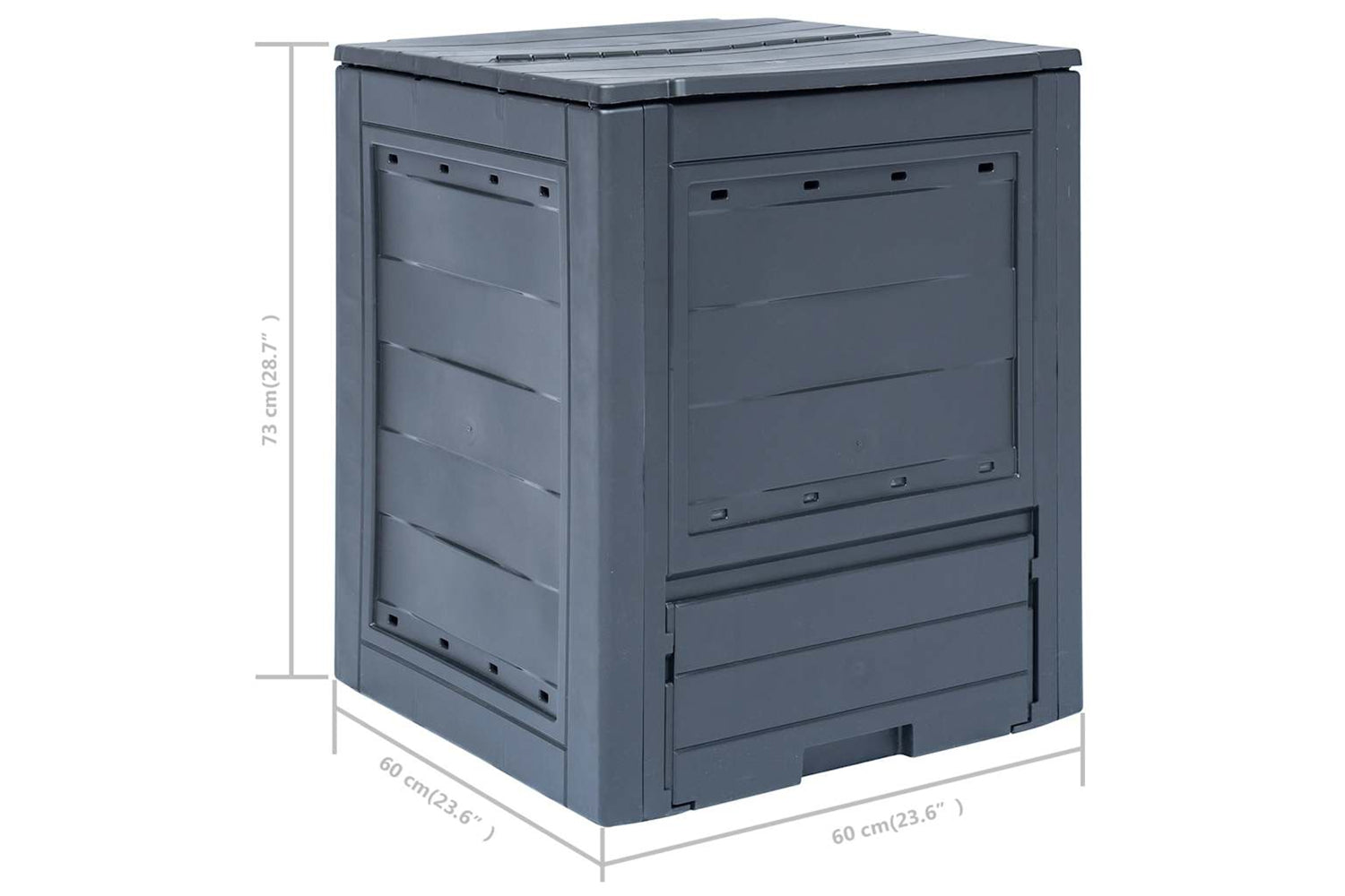 Vidaxl 278920 Garden Composters 3 Pcs Grey 60x60x73cm 780 L-7