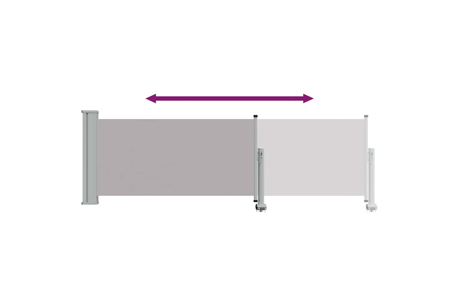 vidaXL 48360 Patio Retractable Side Awning 80x300cm Grey-6