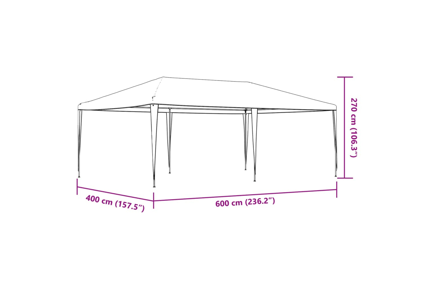 Vidaxl 48504 Party Tent 4x6 M Blue-7