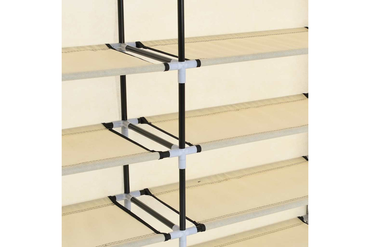 vidaXL 282433 Shoe Cabinet With Cover Cream 115x28x110cm Fabric-7