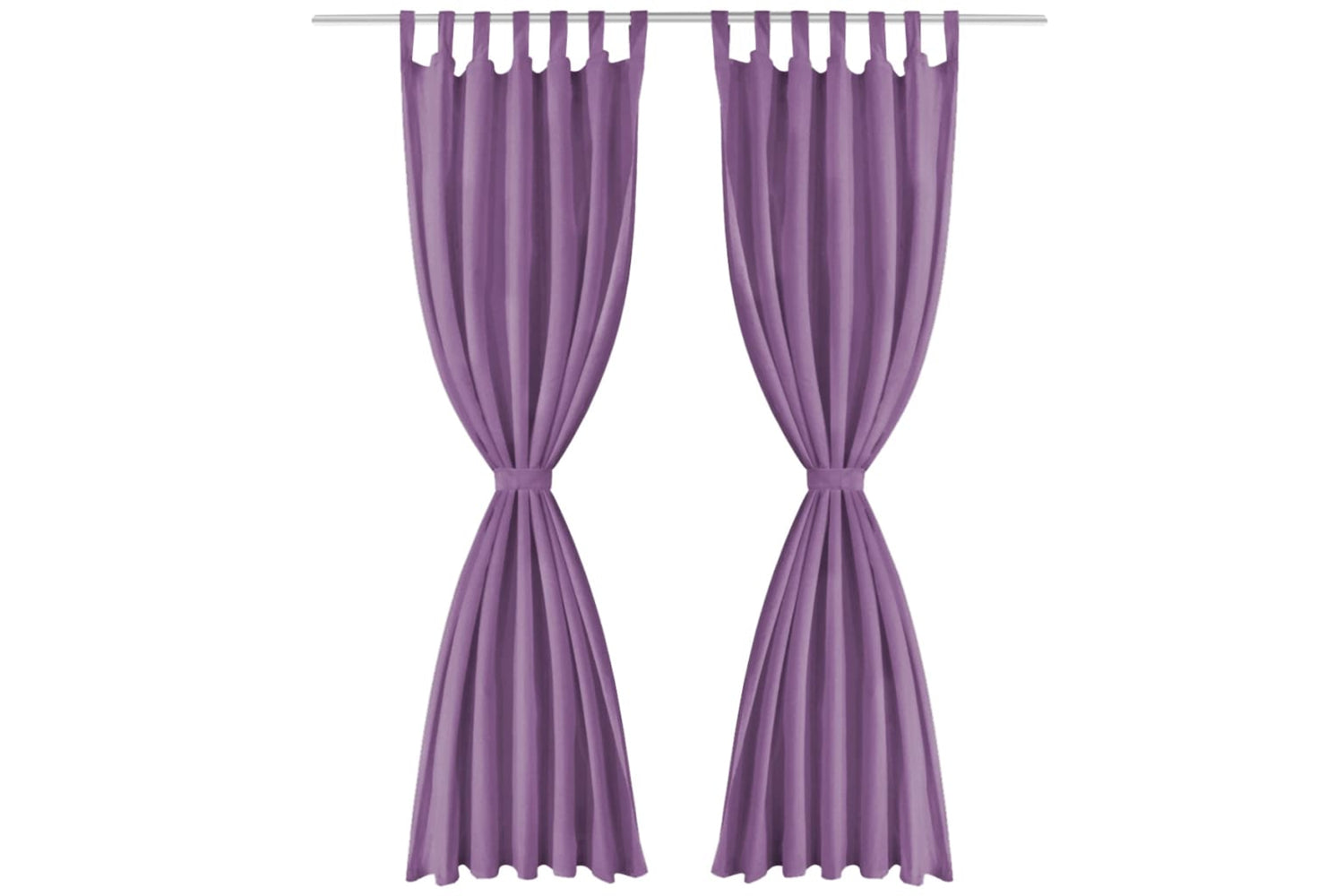 vidaXL 132226 Micro-satin Curtains 2 Pcs With Loops 140x225cm Lilac-2