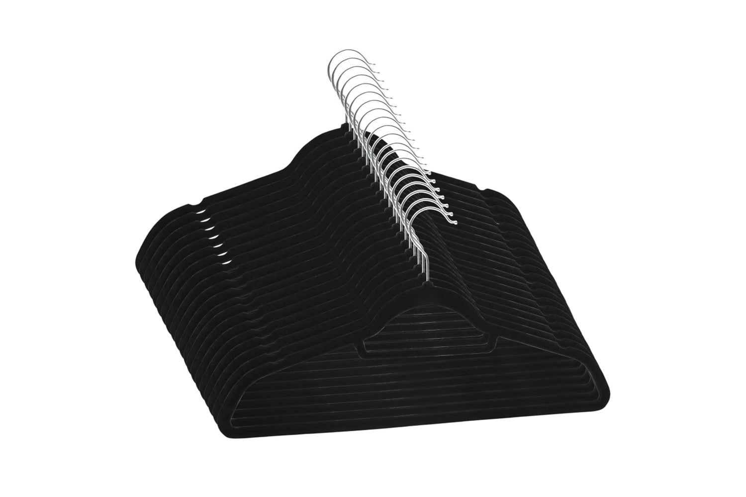 Vidaxl 289920 20 Pcs Clothes Hanger Set Anti-slip Black Velvet-2