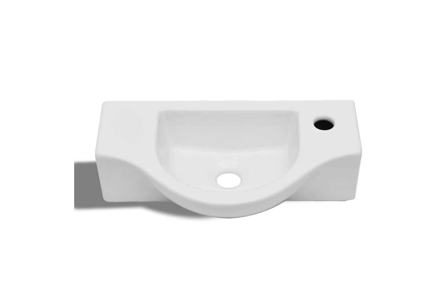 Vidaxl 141930 Ceramic Bathroom Sink Basin With Faucet Hole White-2