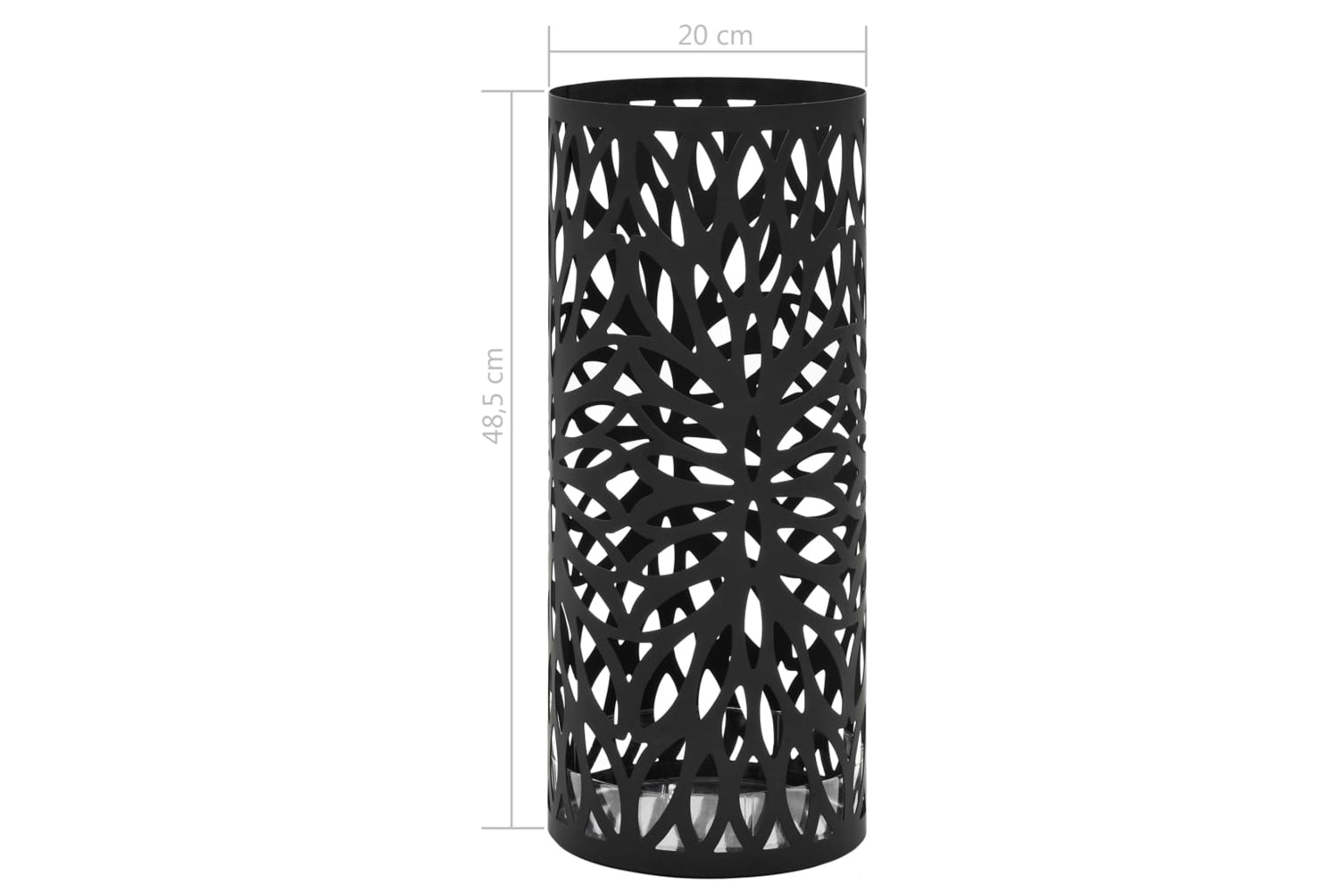 Vidaxl 246802 Umbrella Stand Leaves Steel Black-5