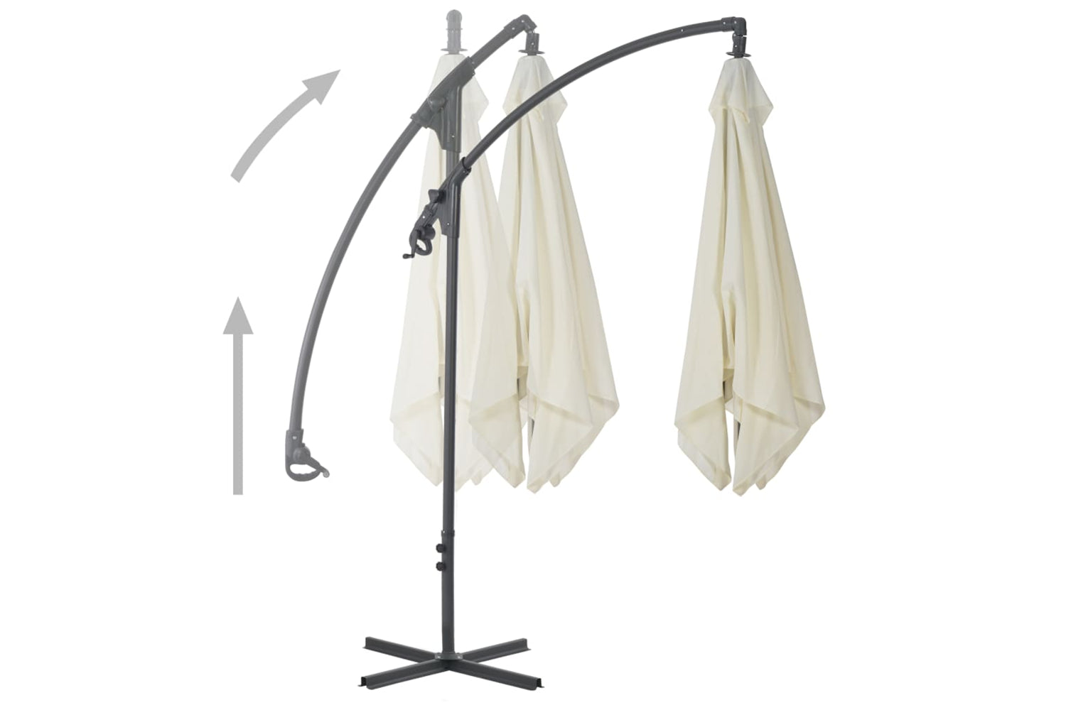 vidaXL 44874 Cantilever Umbrella With Steel Pole 300cm Sand-5
