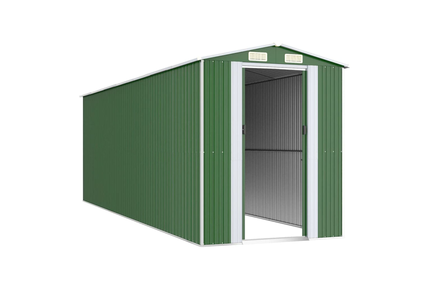 vidaXL 3147432 Garden Shed Green 192x606x223cm Galvanised Steel-2