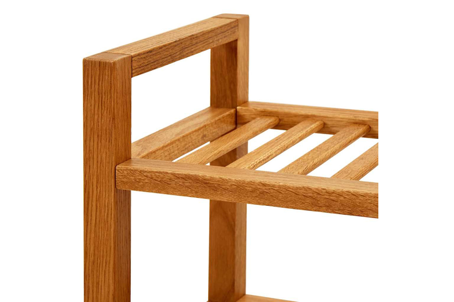 vidaXL 331748 Shoe Rack With 2 Shelves 100x27x40cm Solid Oak Wood-5