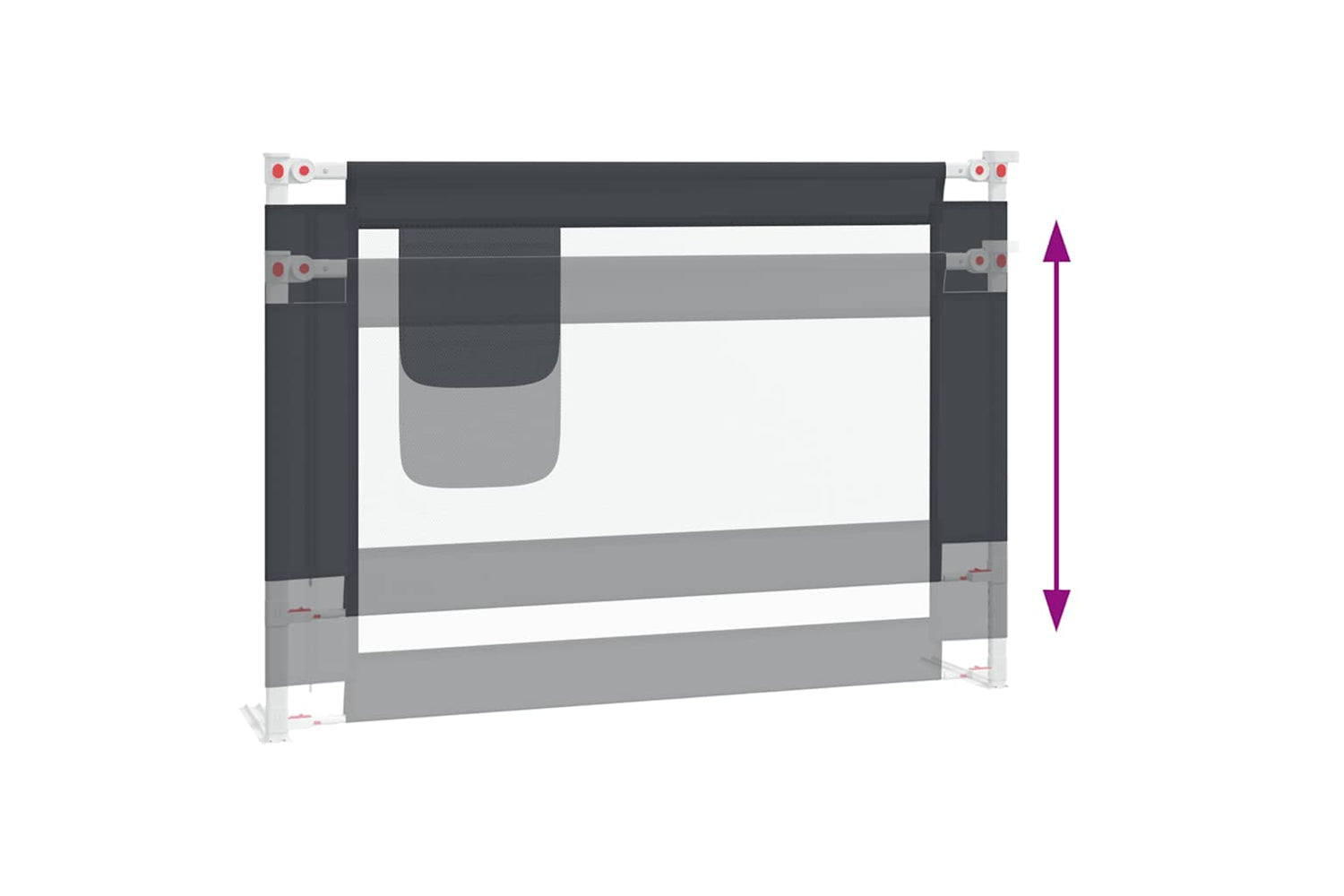 Vidaxl Toddler Safety Bed Rail Dark Grey 90x25 Cm Fabric-5