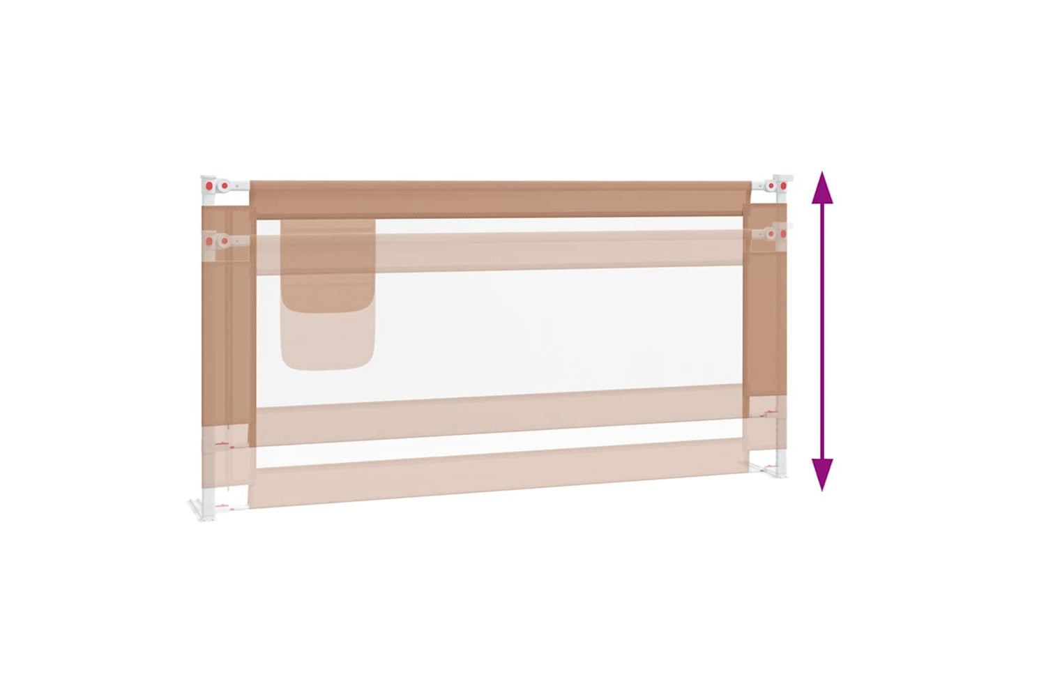 Vidaxl Toddler Safety Bed Rail Taupe 180x25 Cm Fabric-5