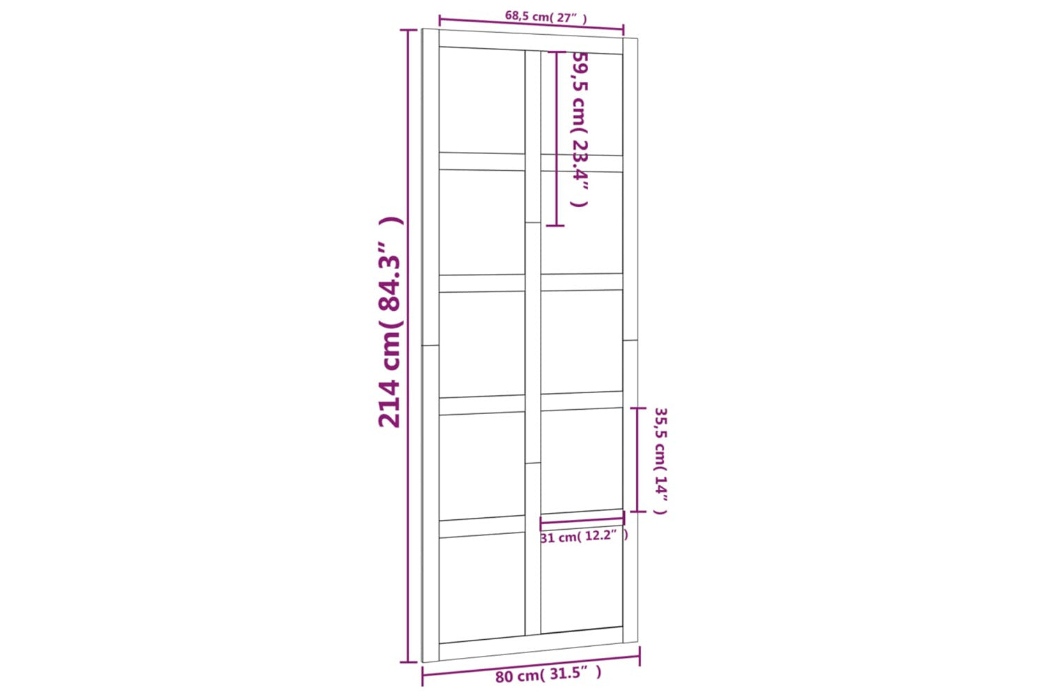 Vidaxl Barn Door 80x1.8x214 Cm Solid Wood Pine-5