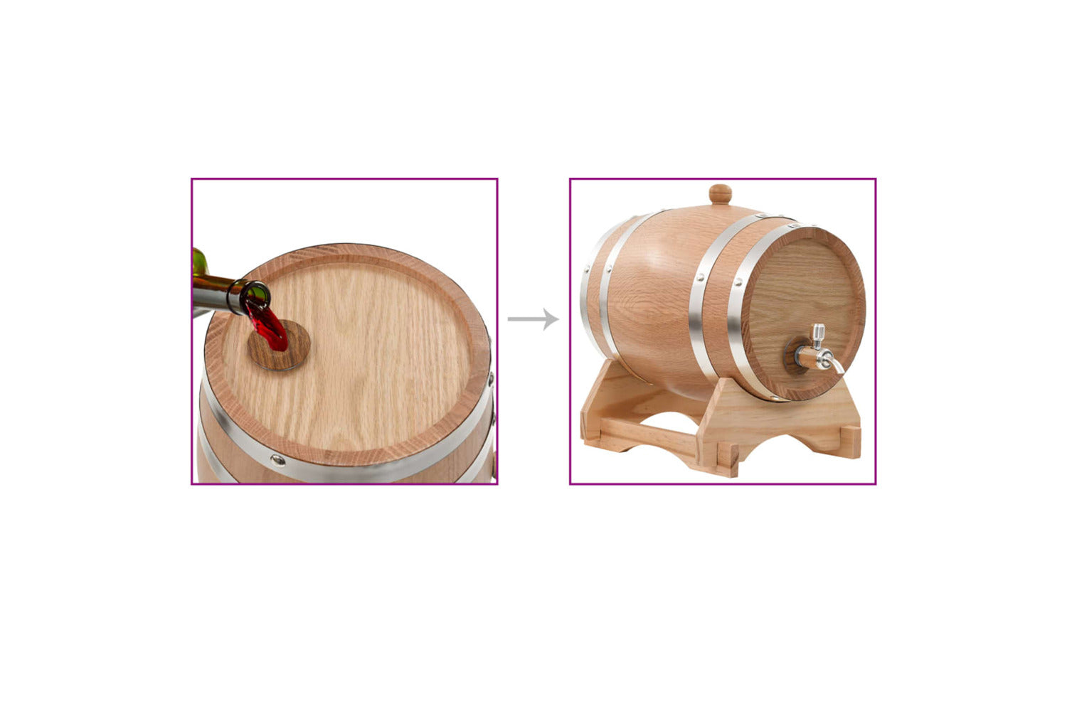 vidaXL 50677 6L Wine Barrel with Tap Solid Oak Wood-6