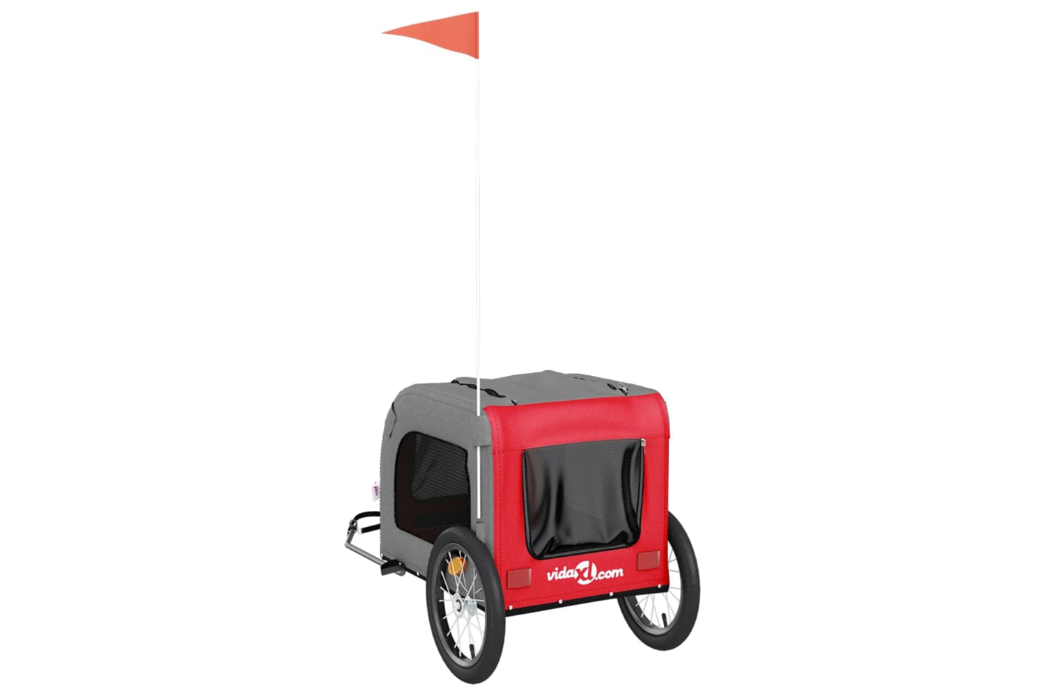 Vidaxl 93831 Pet Bike Trailer Red And Grey Oxford Fabric And Iron-7