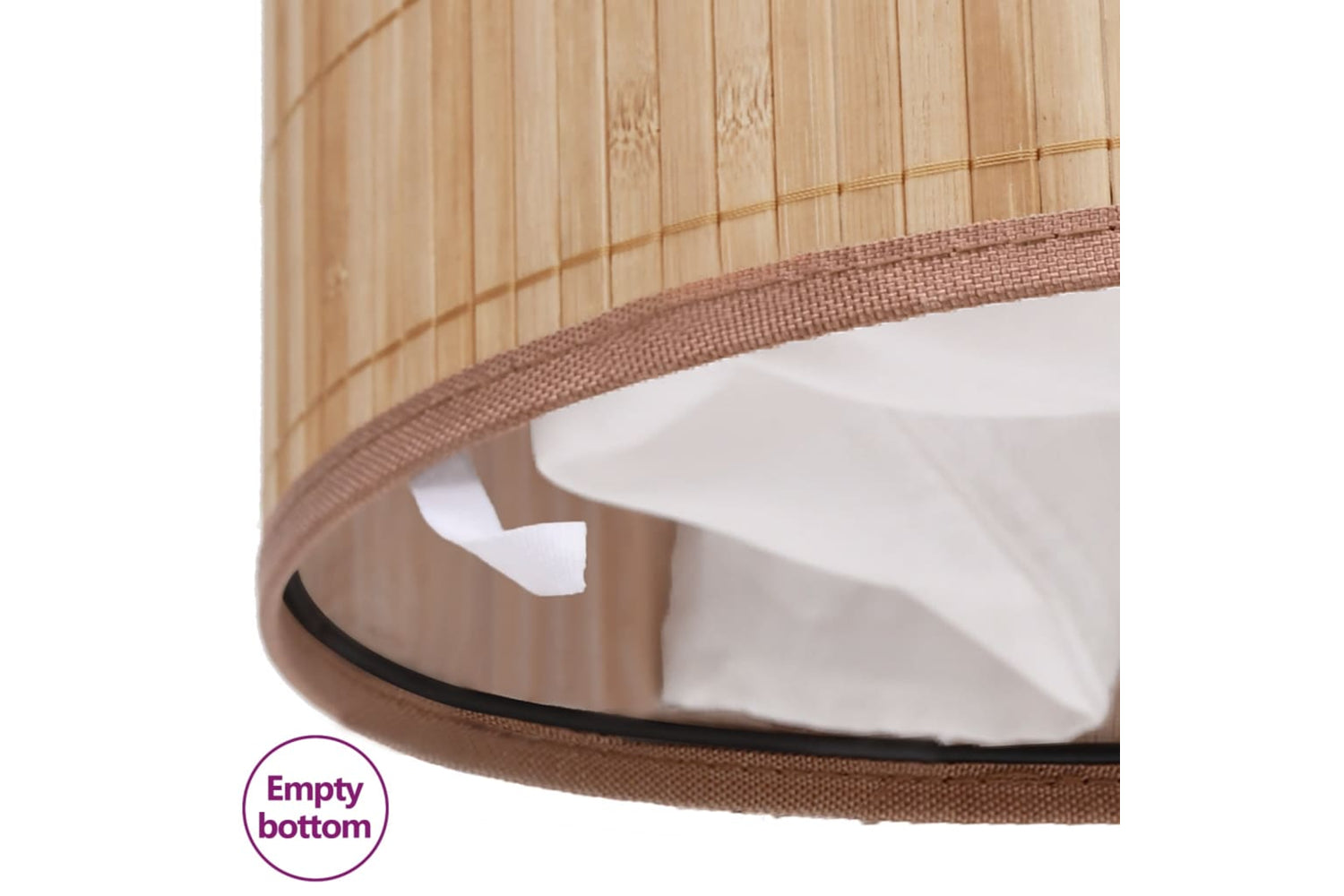 Vidaxl Bamboo Laundry Bin Round Natural-7