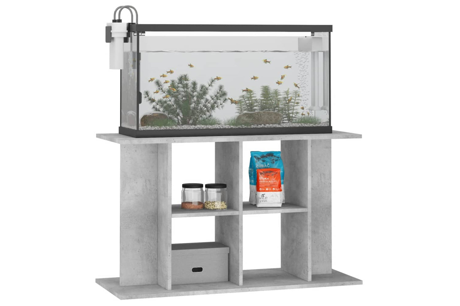 vidaXL 833587 Aquarium Stand Concrete Grey 100x40x60cm Engineered Wood-2
