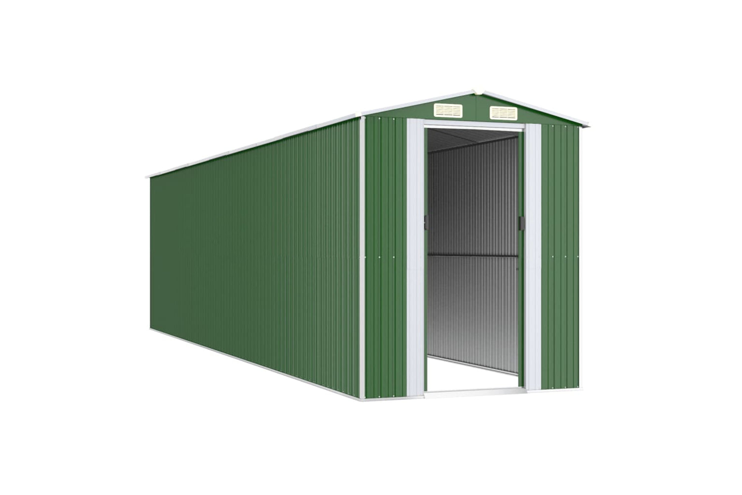 vidaXL 3147434 Garden Shed Green 192x772x223cm Galvanised Steel-2