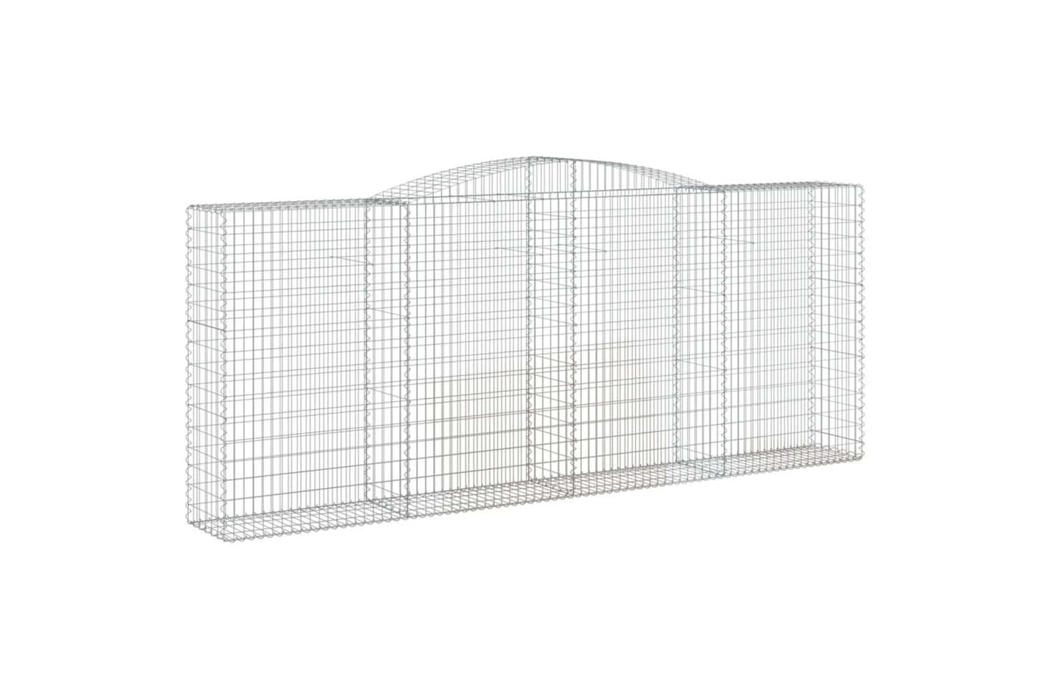 vidaXL 3147035 Arched Gabion Baskets 2 Pcs 400x50x160/180cm Galvanised Iron-2