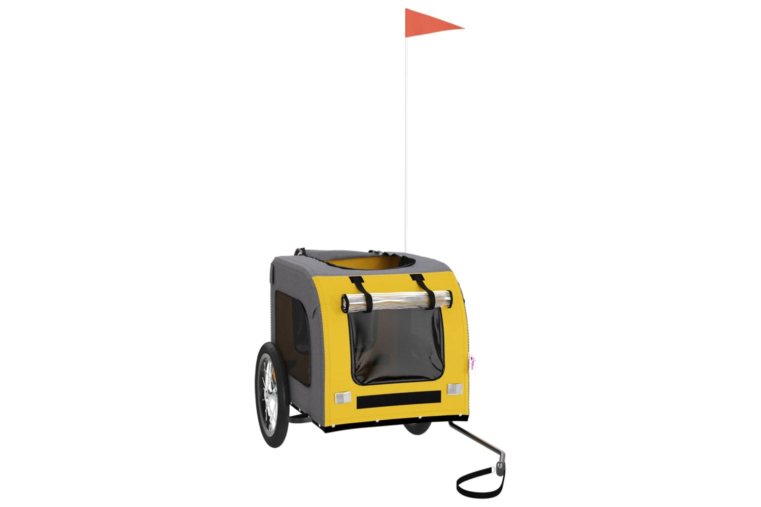 Vidaxl 93833 Pet Bike Trailer Yellow And Grey Oxford Fabric And Iron-2