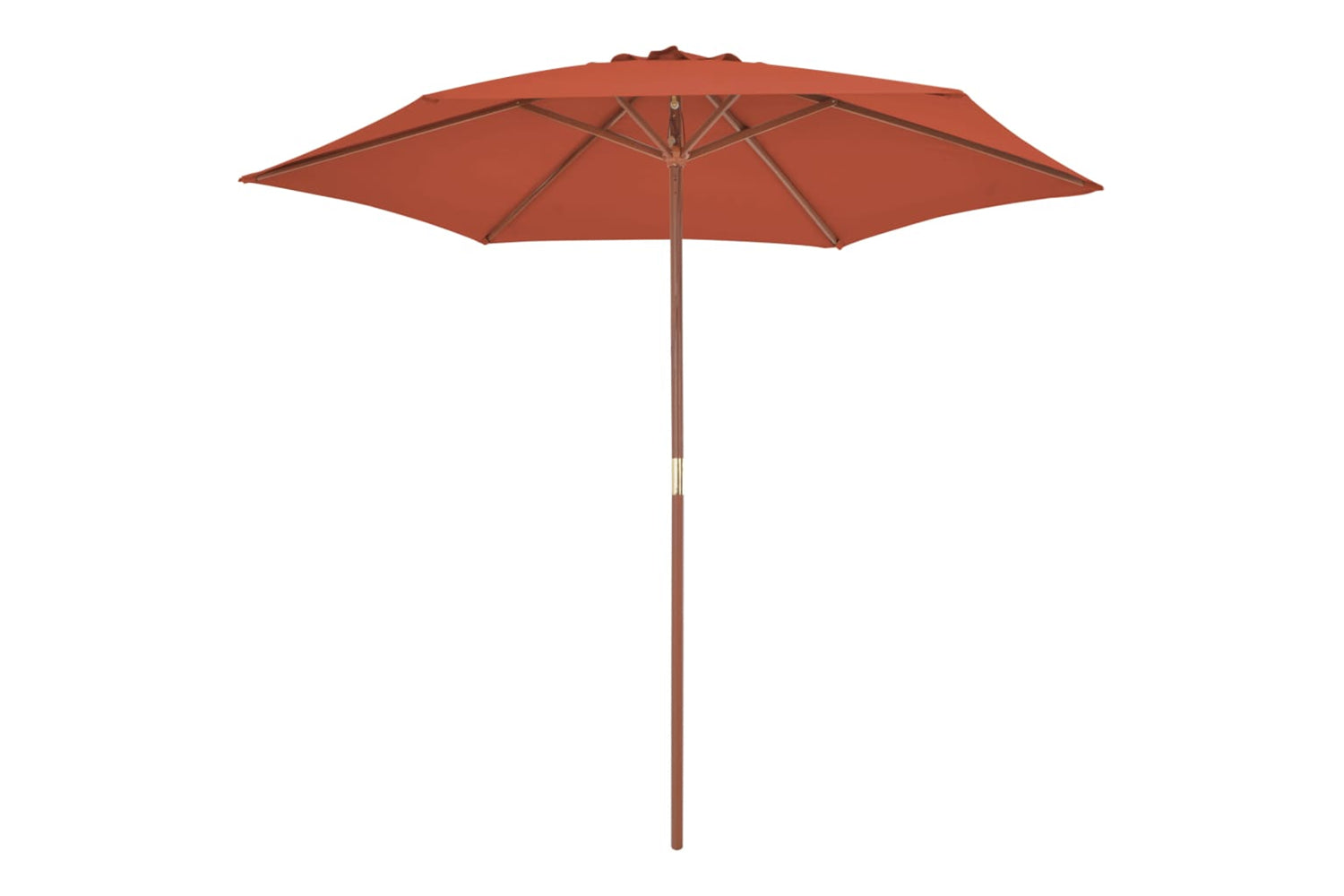 vidaXL 44518 Outdoor Parasol With Wooden Pole 270cm Terracotta-2