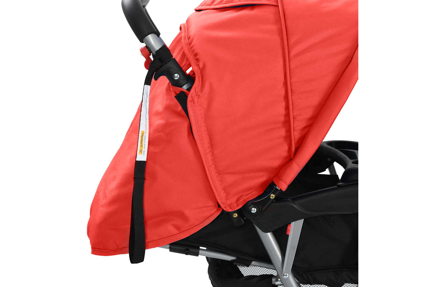 Vidaxl Tandem Stroller Steel Red/Black-7