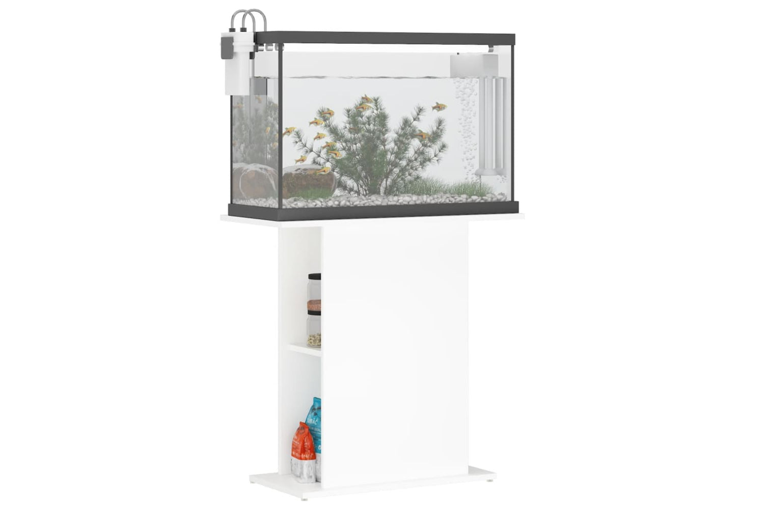 vidaXL 833647 Aquarium Stand White 75x36x72.5cm Engineered Wood-2