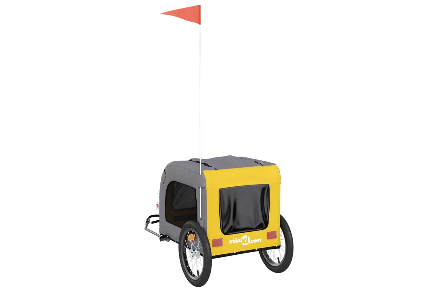 Vidaxl 93833 Pet Bike Trailer Yellow And Grey Oxford Fabric And Iron-7