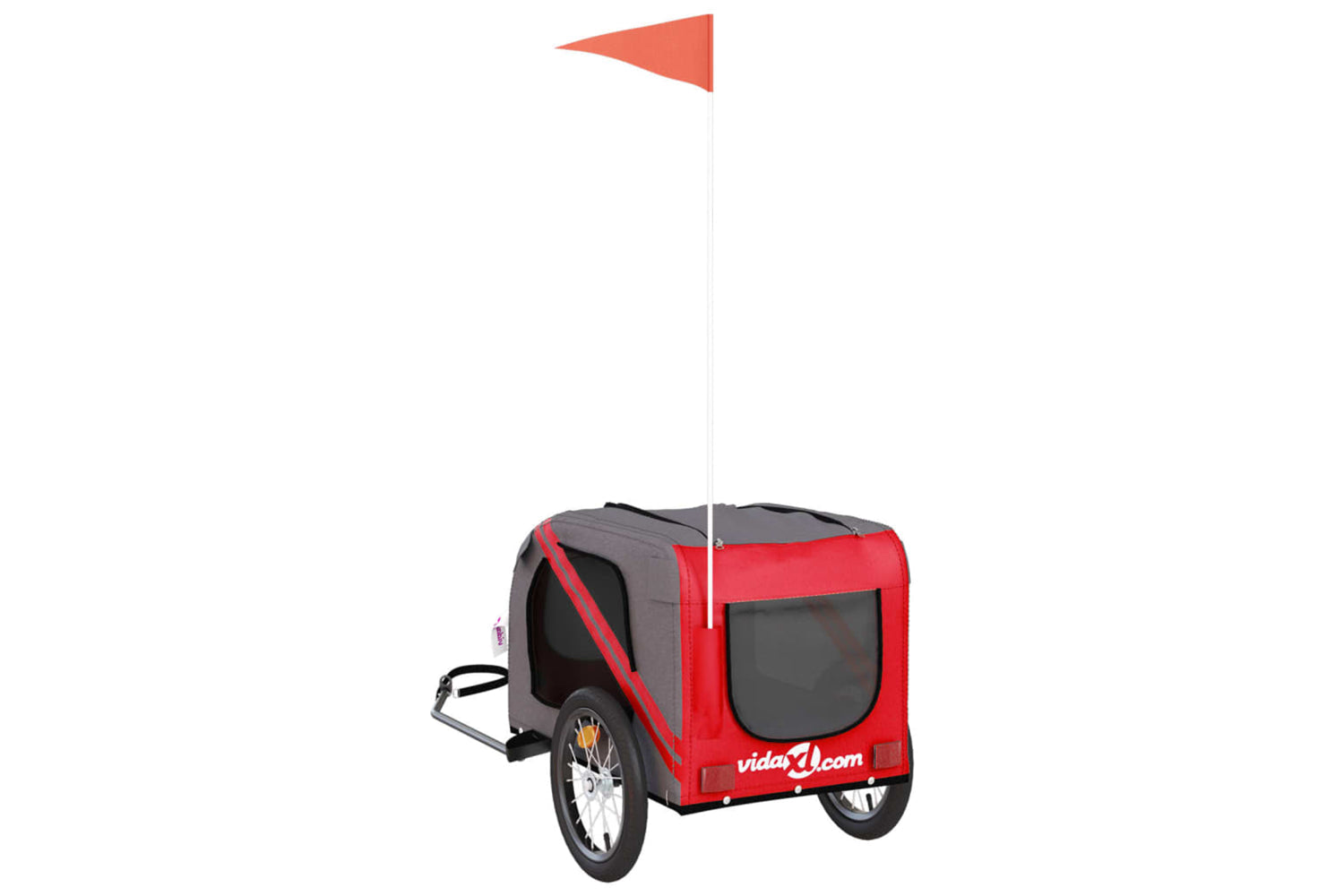 Vidaxl 93873 Pet Bike Trailer Red And Grey Oxford Fabric And Iron-7
