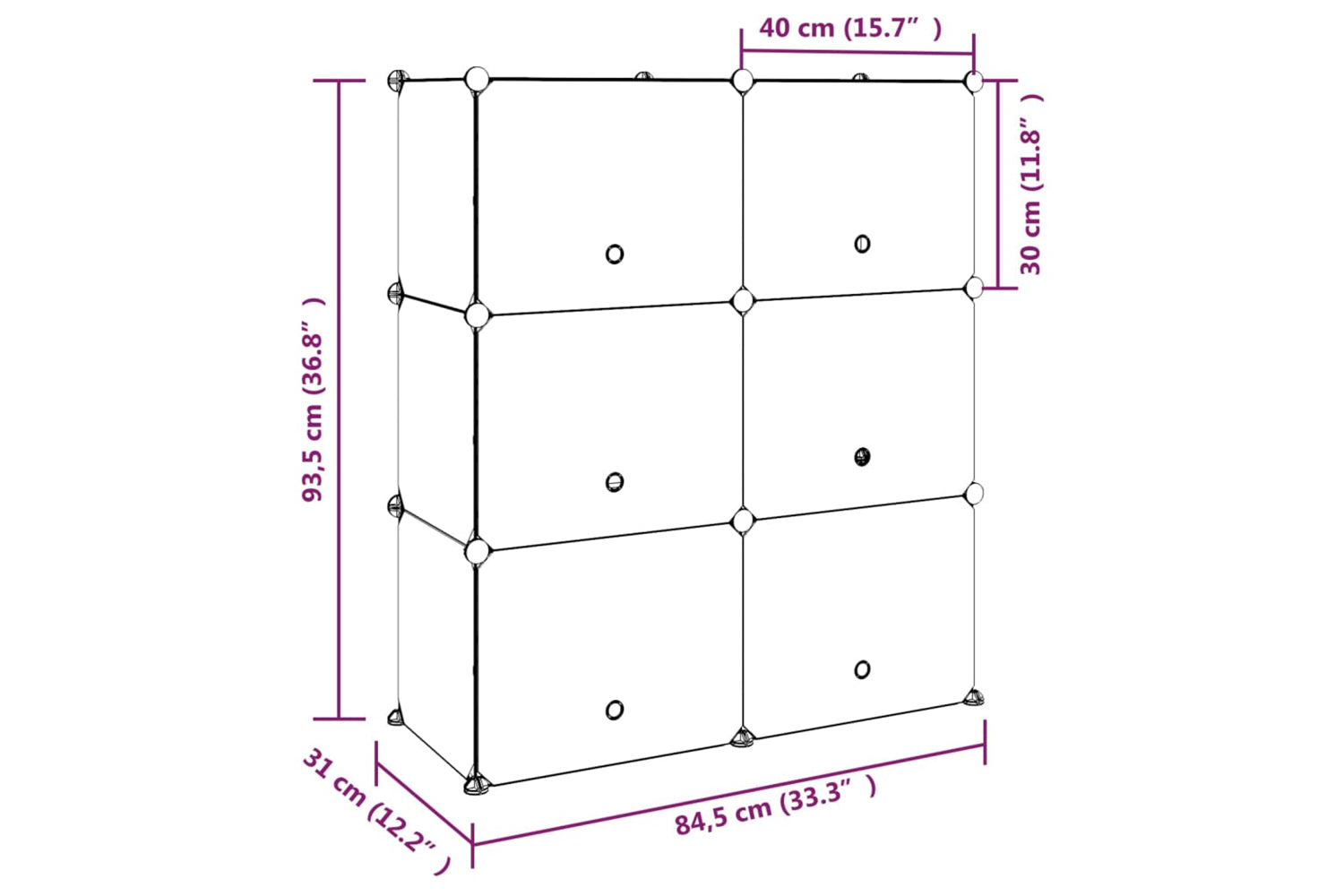 vidaXL 340566 Shoe Rack Black 84.5x31x93.5cm Pp-7