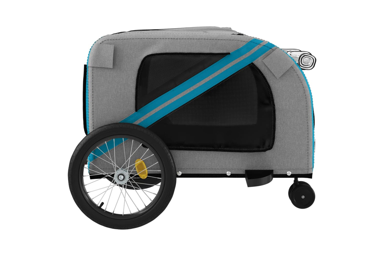 Vidaxl 93904 Pet Bike Trailer Blue And Grey Oxford Fabric And Iron-6