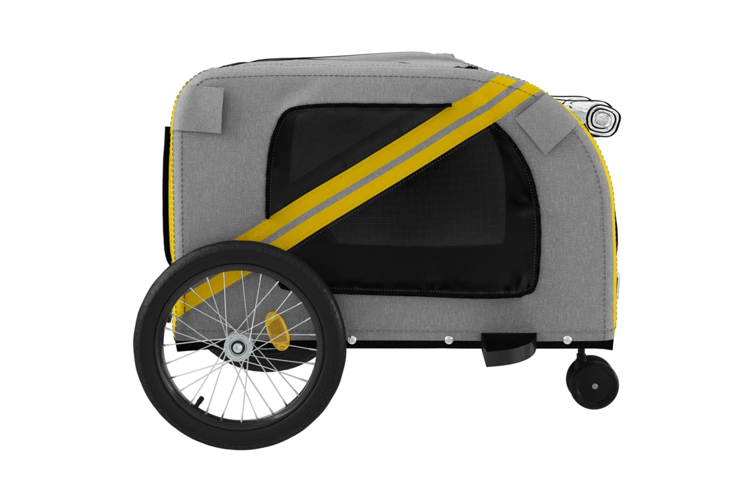 Vidaxl 93903 Pet Bike Trailer Yellow And Grey Oxford Fabric And Iron-6
